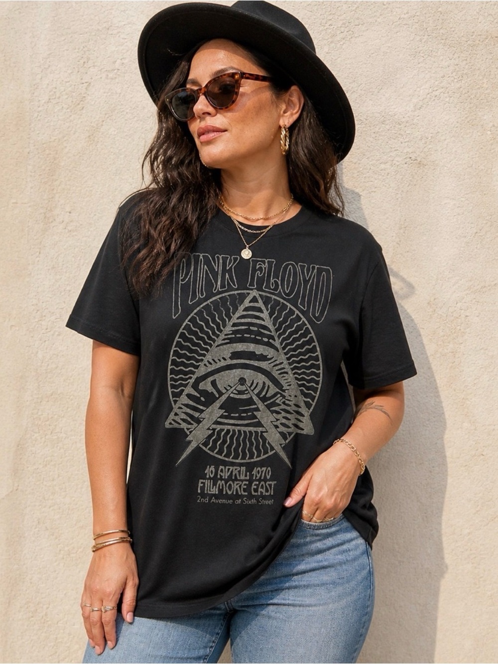 Pink Floyd April 1970 iconic Fillmore East Graphic Tee Black graphic SZ: M/ NEW